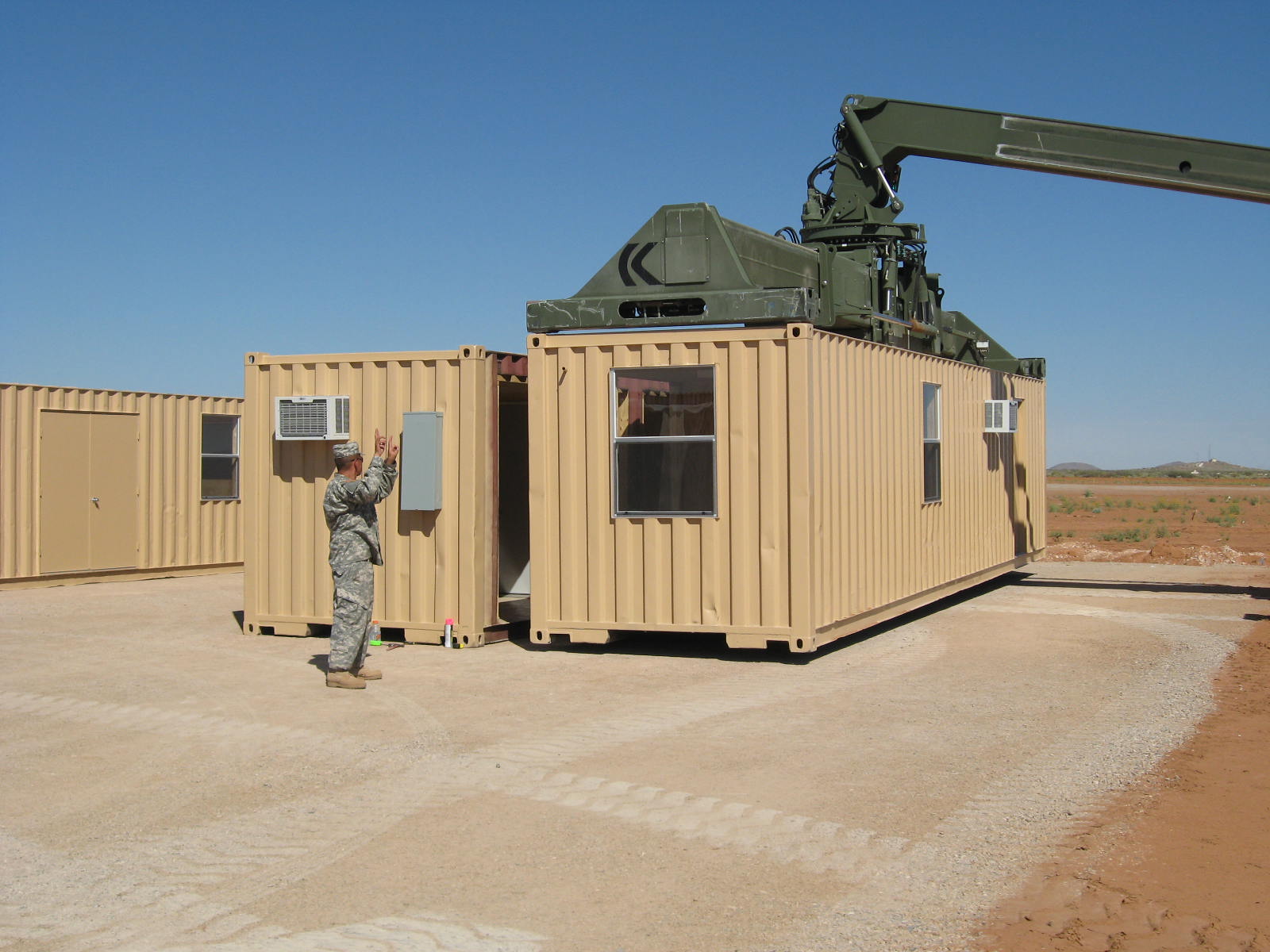 Modular buildings deployed at a U.S. Air Force test installation