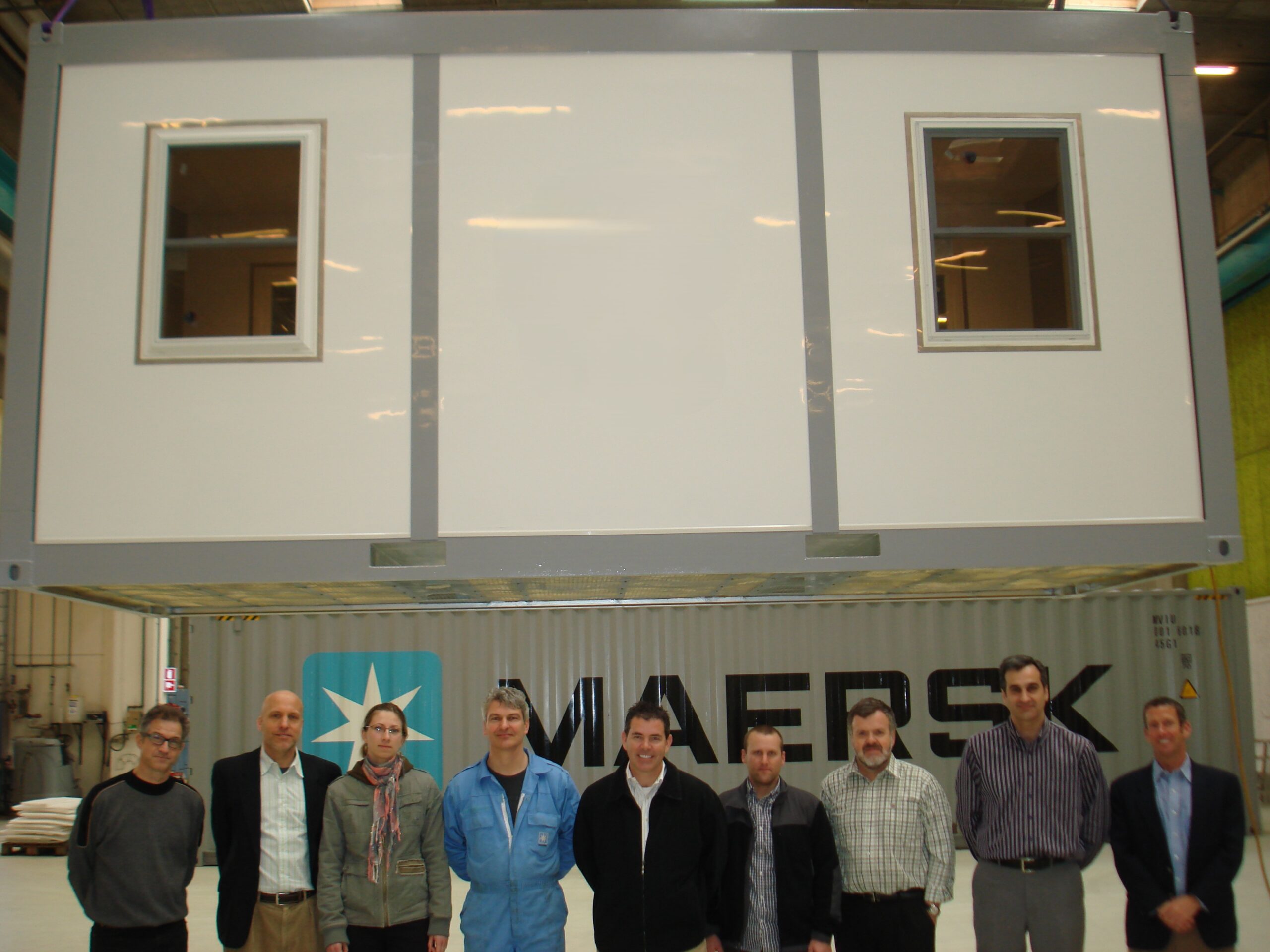 Cathcart and the Veristeel-Maersk joint development team at Maersk Container Industry, Tinglev, Denmark